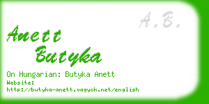 anett butyka business card